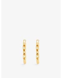 Jil Sander - Brand-engraved Chain Brass Drop Earrings - Lyst