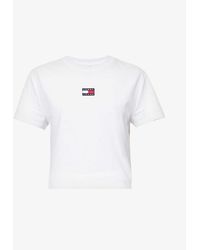 Tommy Hilfiger - Embroidered Logo-patch Cotton-blend T-shirt - Lyst