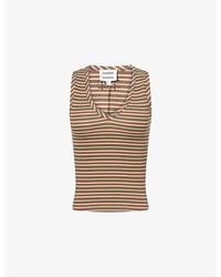 Damson Madder - Arlea Striped Cotton-Blend Top - Lyst