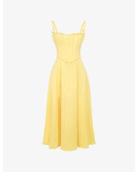 House Of Cb - Clarabelle Sleeveless Cotton-Blend Midi Dress - Lyst