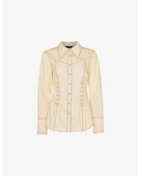 Whistles - Limited Edition Addison Lace-Detail Woven Shirt - Lyst