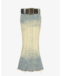 Jaded London - Fishtail Belted Denim Maxi Skirt - Lyst