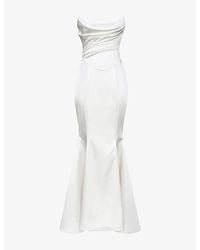 House Of Cb - Veronique Strapless Satin Bridal Gown - Lyst