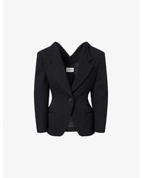 Givenchy - Single-Breasted Cinched-Waist Wool-Blend Jacket - Lyst