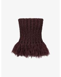 Rebirth - Bead-Embellished Braided Woven Top - Lyst