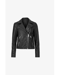 AllSaints - Dalby Slim-Fit Metal-Hardware Leather Jacket - Lyst