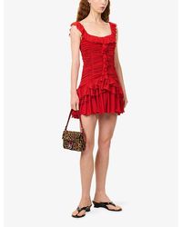 Siedres Exclusive Riviera Nens Jersey Halter Mini Dress in Yellow