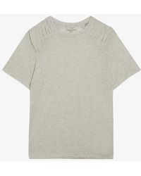 Ted Baker - Dawnaaa Gathered-shoulder Relaxed-fit Woven T-shirt - Lyst