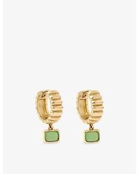 Astley Clarke - Aurora Ridge 18Ct- Plated Sterling- And Chalcedony Drop Huggie Earrings - Lyst
