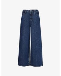 Ganni - Marri Wide-Leg Mid-Rise Organic Cotton-Blend Jeans - Lyst