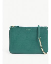 Sandro Addict Croc-embossed Leather Shoulder Bag - Green