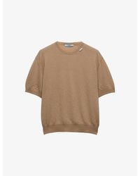 Prada - Short-Sleeved Relaxed-Fit Cashmere Jumper - Lyst