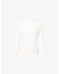 Issey Miyake - Chiffon Twist Zip-Through Pleats Shirt - Lyst
