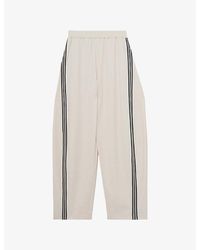 Reiss - Elle Side-Strap Barrel-Leg Woven Trousers - Lyst