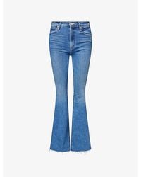 Mother - The Doozy Sneak Fray Flared Stretch-Denim Blend Jeans - Lyst