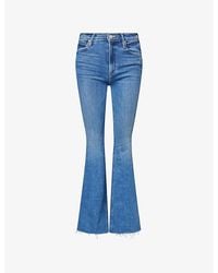 Mother - The Doozy Sneak Fray Flared Stretch-Denim Blend Jeans - Lyst