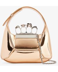 Alexander McQueen - The Jewelled Hobo Mini Faux-leather Hobo Bag - Lyst