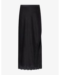 ME+EM - Lace-Trim Satin Maxi Skirt - Lyst