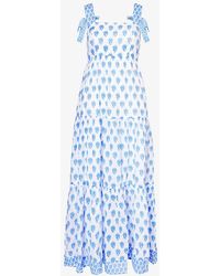 Aspiga - Tabitha Floral-print Organic-cotton Maxi Dress - Lyst