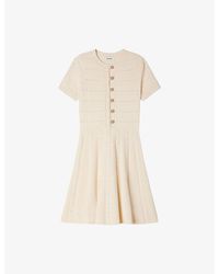 Sandro - Short-Sleeved Slim-Fit Knitted Mini Dress - Lyst