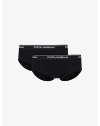 Dolce & Gabbana - Logo-waistband Pack Of Two Stretch-cotton Briefs - Lyst