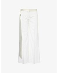 Victoria Beckham - New Gigi Two-Slip-Pockets Wide-Leg Mid-Rise Woven-Blend Trousers - Lyst