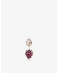 Boucheron - Serpent Bohème 18Ct Rose- 0.17Ct Diamond And 2.20Ct Garnet Single Earring - Lyst