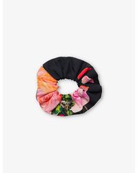 Prada - Logo-plaque Floral-print Fabric Scrunchie - Lyst
