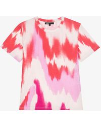 Sandro Paradise Embroidered Tie-dye Cotton T-shirt | Lyst