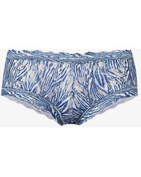 Hanky Panky - Signature Animal-print Mid-rise Lace Briefs - Lyst