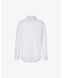 Bottega Veneta - Checked Pleated-cuff Relaxed-fit Cotton And Silk-blend Shirt - Lyst