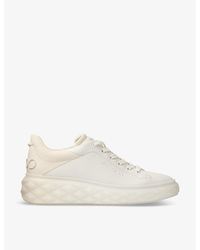 Jimmy Choo - Diamond Maxi Brand-embellished Leather Low-top Trainers - Lyst