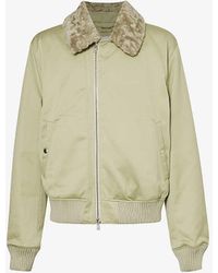 Burberry - Shearling-trim Boxy-fit Cotton Jacket - Lyst