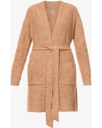 Brown Skims Synthetic Cozy Boucle Knitted Robe in Camel Womens Clothing Nightwear and sleepwear Robes robe dresses and bathrobes 