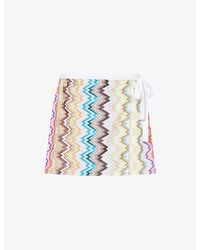 Missoni - Wrap-Over Chevron Jersey Mini Skirt - Lyst