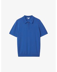 Reiss - Maxwell Zip-neck Slim-fit Knitted Polo Shirt - Lyst