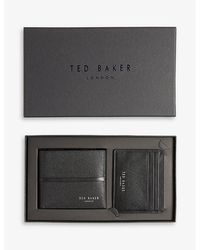 Ted Baker - Saunder Logo-embossed Leather Wallet And Cardholder Set - Lyst