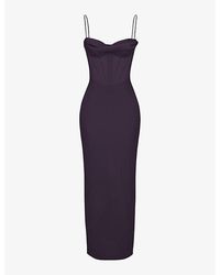 House Of Cb - Charmaine Corset Satin Maxi Dress - Lyst