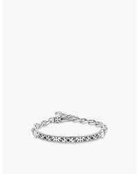 Thomas Sabo - Engraved Sterling- And Zirconia Cuff Bracelet - Lyst