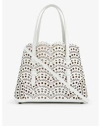 Alaïa - Mina Wave 25 Laser-Cut Leather Top-Handle Bag - Lyst