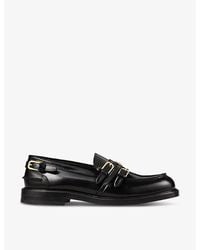 Sandro - Buckle Polished Leather Loafers - Lyst