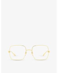 Gucci - gg1434o Square-frame Metal Optical Glasses - Lyst