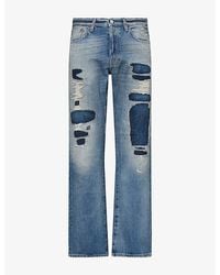 Acne Studios - 1996M Map Distressed Straight-Leg Denim Jeans - Lyst