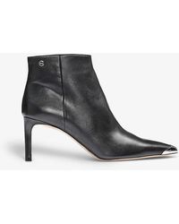 BOSS - Toe-cap Leather Heeled Boots - Lyst