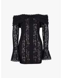 House Of Cb - Sadie Off-Shoulder Lace Mini Dress - Lyst