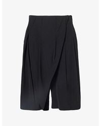 Issey Miyake - Looped Draped Crop Woven Trousers - Lyst