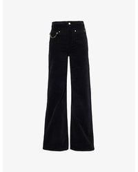 Ganni - Chain-Link Wide-Leg Corduroy Organic-Cotton Blend Trousers - Lyst
