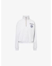 Sporty & Rich - Beverly Hills Crest-Logo Quarter-Zip Cotton-Jersey Sweatshirt - Lyst