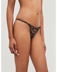 Love Stories - Room Service Stretch-jersey And Lace Thong - Lyst