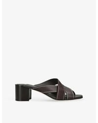 Tod's - Cuoio Leather Heeled Mules - Lyst